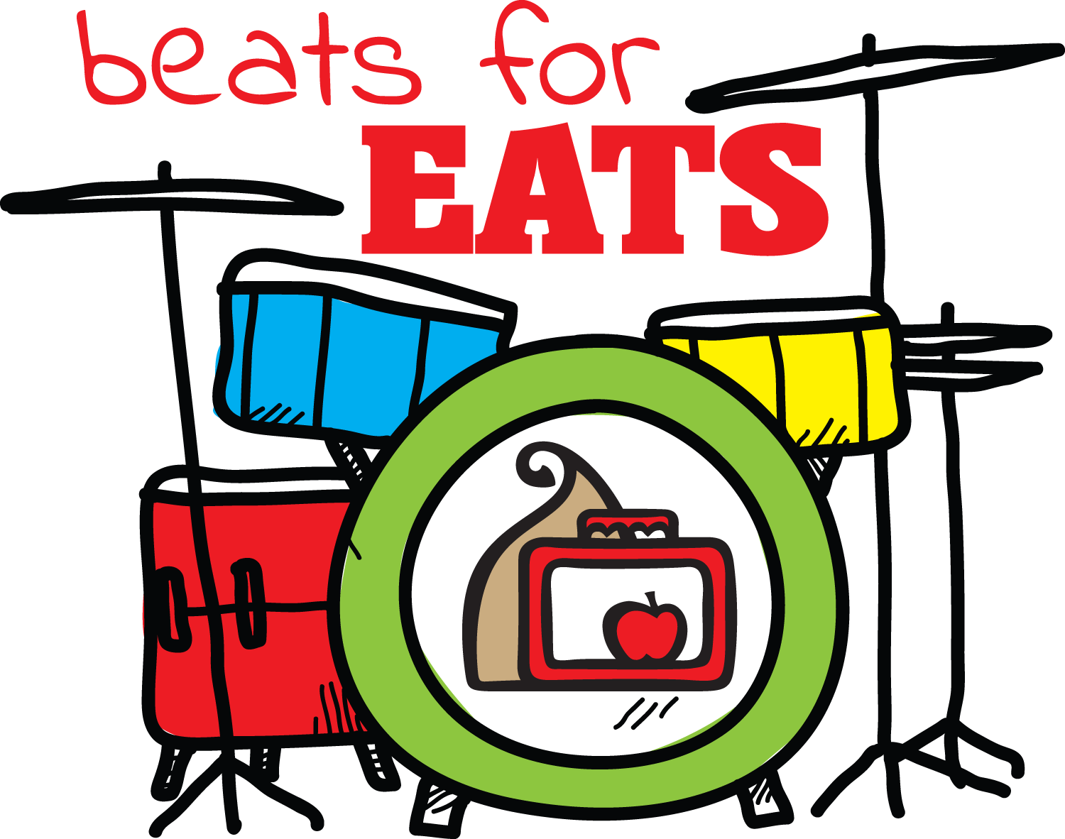 Arlington's Beats For Eats Fund-raiser Returns For - Draw A Drum Kit Clipart (1500x1182), Png Download
