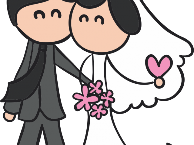 Bride Clipart Novios - Wedding Couple Drawing - Png Download (640x480), Png Download