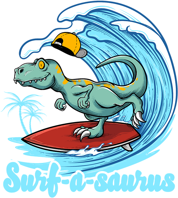 Click And Drag To Re-position The Image, If Desired - Dinosaur Surfing Clipart (583x700), Png Download