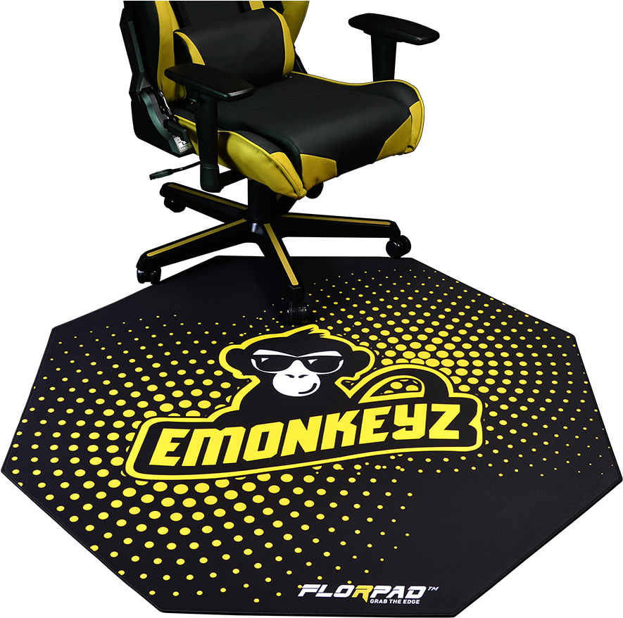 Florpad™ Emonkeyz Florpad Gaming Office Chair Mat Protects All Floors