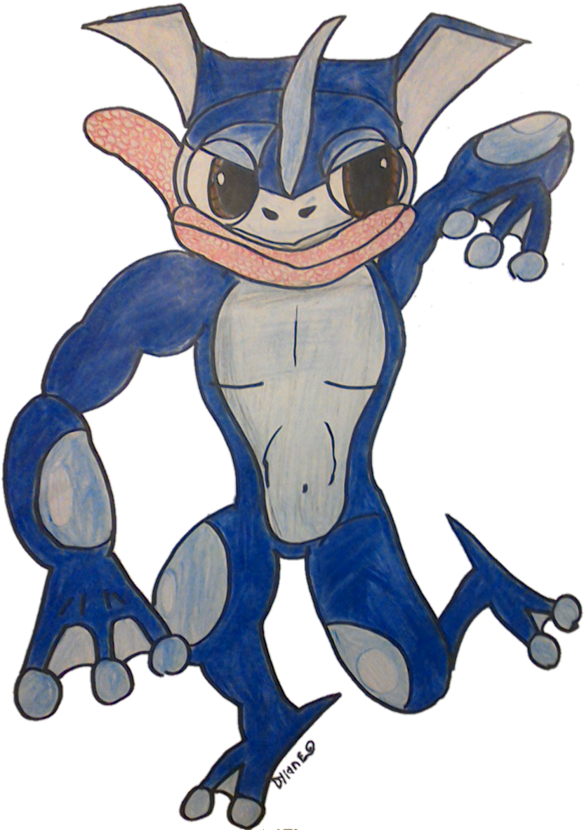 Pokemon Detective Pikachu Greninja Art Clipart (836x1200), Png Download
