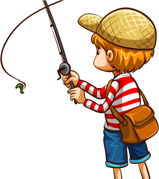 7 142 Man Fishing Stock Illustrations Cliparts - Clipart Fishing Rod Png Transparent Png (635x600), Png Download
