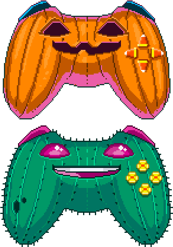 A Halloween 'pumptroller' Variant Of Our Game Dev Group's - Illustration Clipart (584x854), Png Download