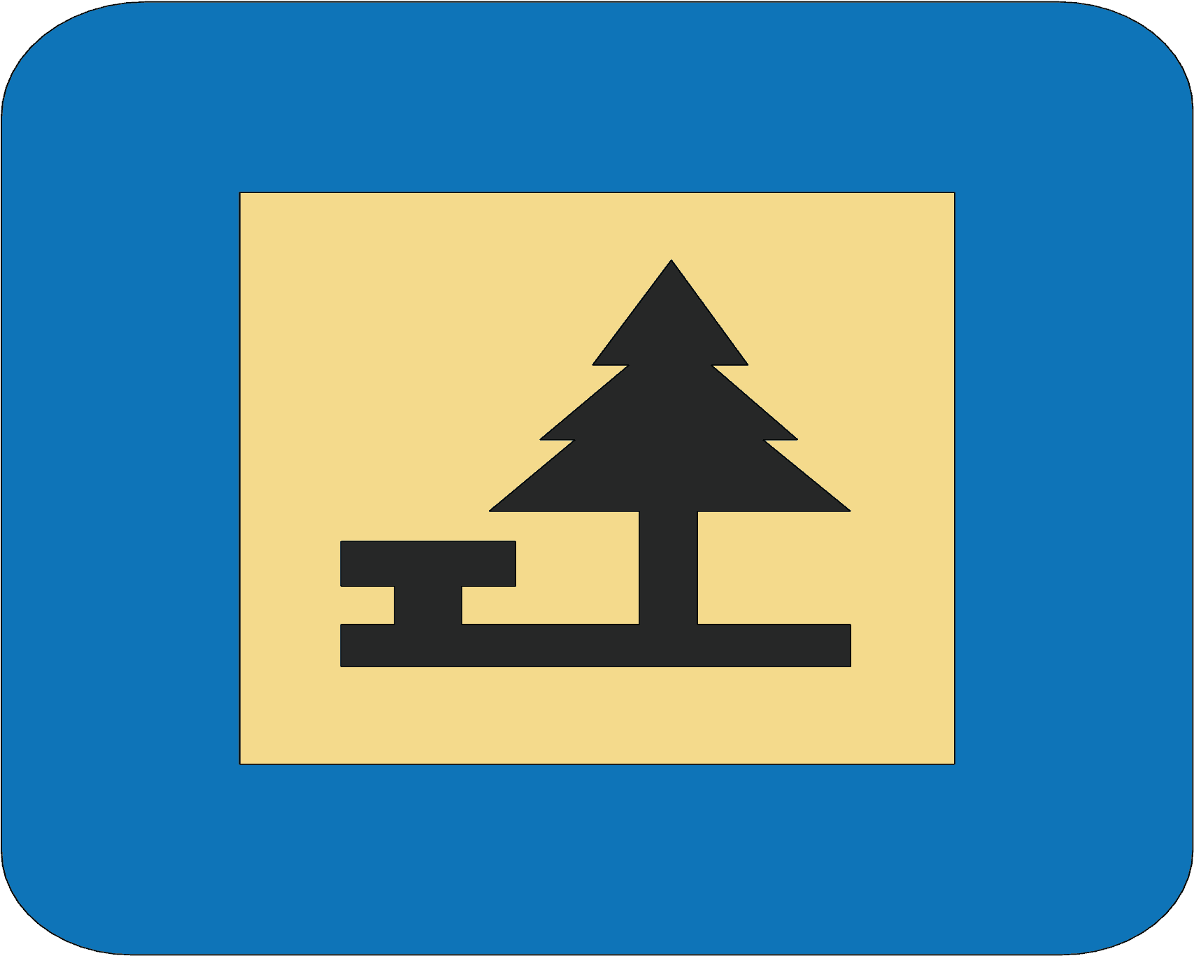 Picnic Area Announcement Signal, 100 Cm - Rastplats Skylt Clipart (3000x1373), Png Download