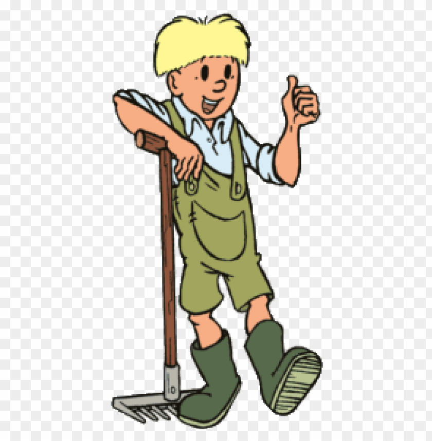 Free Png Jommeke Working In The Garden Png Image With - Cartoon Clipart (840x859), Png Download