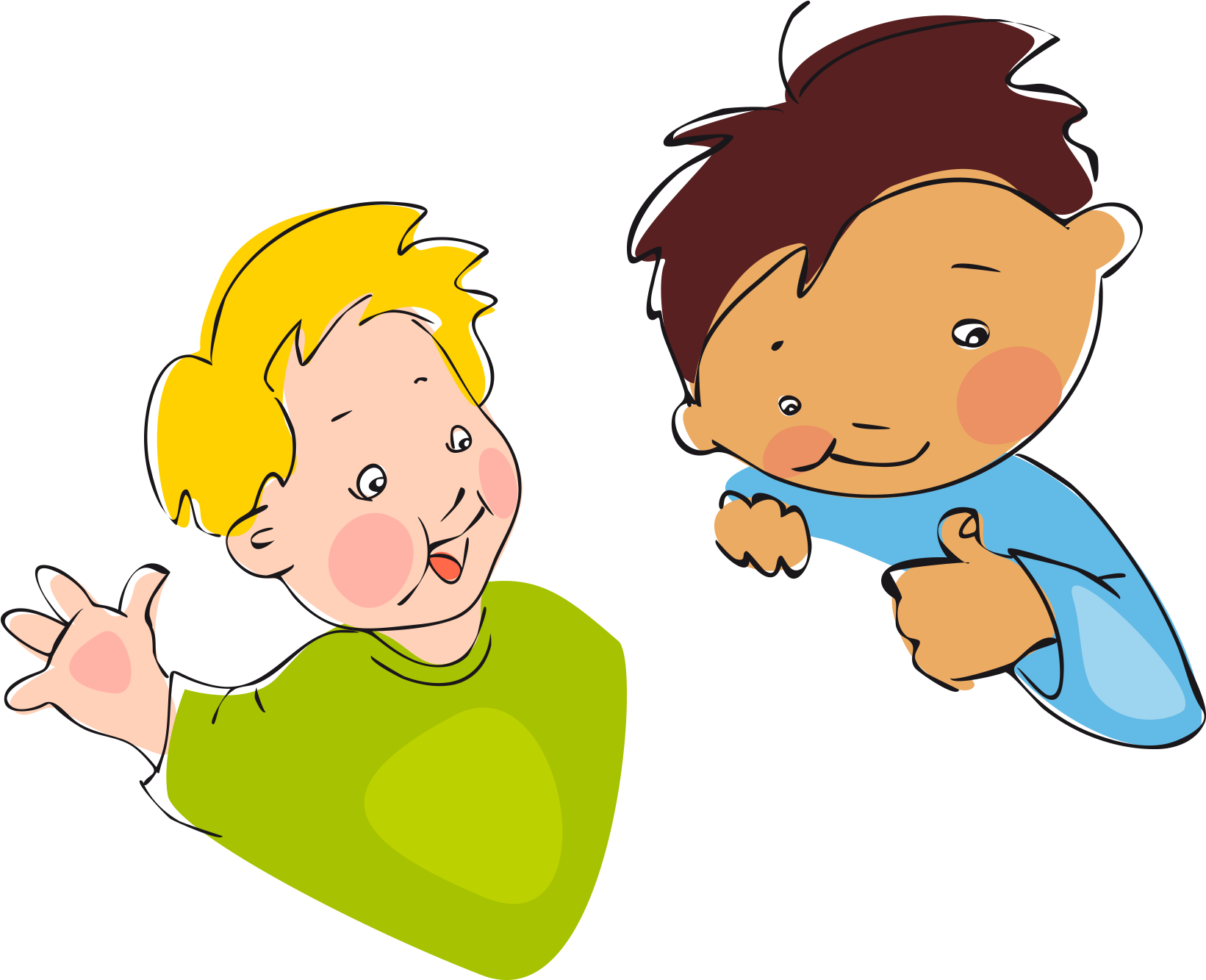 Cartoon Illustration Child Free Frame Clipart - Dibujos De Niños Leyendo - Png Download (2807x2183), Png Download