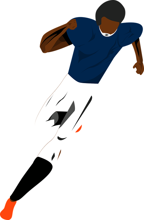 Football Player Running American Football Nfl Player Clipart (473x720), Png Download