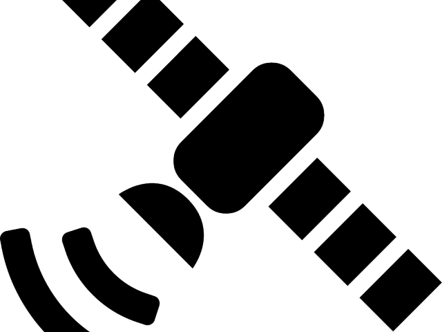 Satellite Clipart Black And White - Satellite Png Clipart Transparent Png (640x480), Png Download