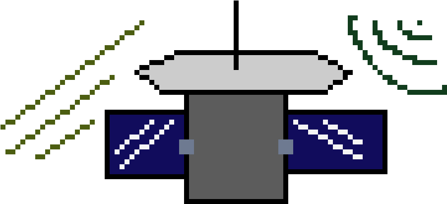 Satellites - Kawaii Pixel Png Clipart (1040x470), Png Download