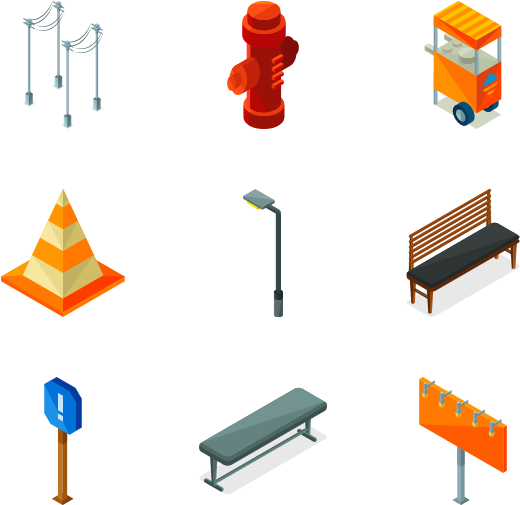Street Elements Clipart (600x564), Png Download