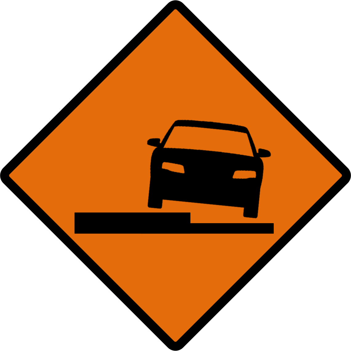 Indonesian Road Sign Temp 2b - Uneven Road Sign Yellow Sign Clipart (1141x1142), Png Download