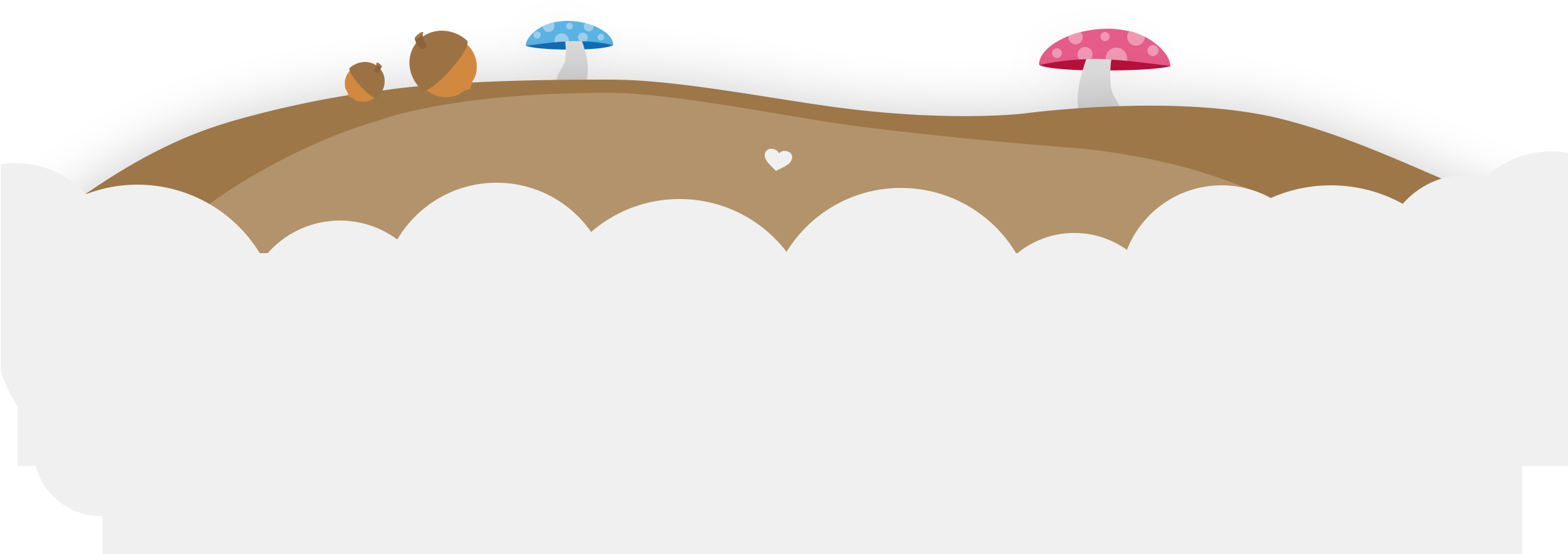 Made With Love And Acorns - Cartoon Clipart (2400x1000), Png Download