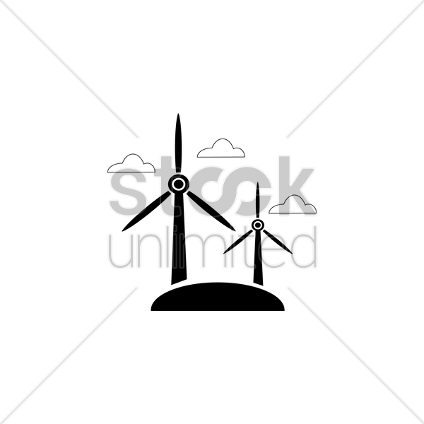 Wind Turbine Vector Image - Design Clipart (600x600), Png Download