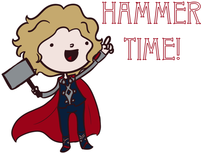 Cartoon Thor Hammer Time By Clipart - Hammertime Transparent - Png Download (836x640), Png Download