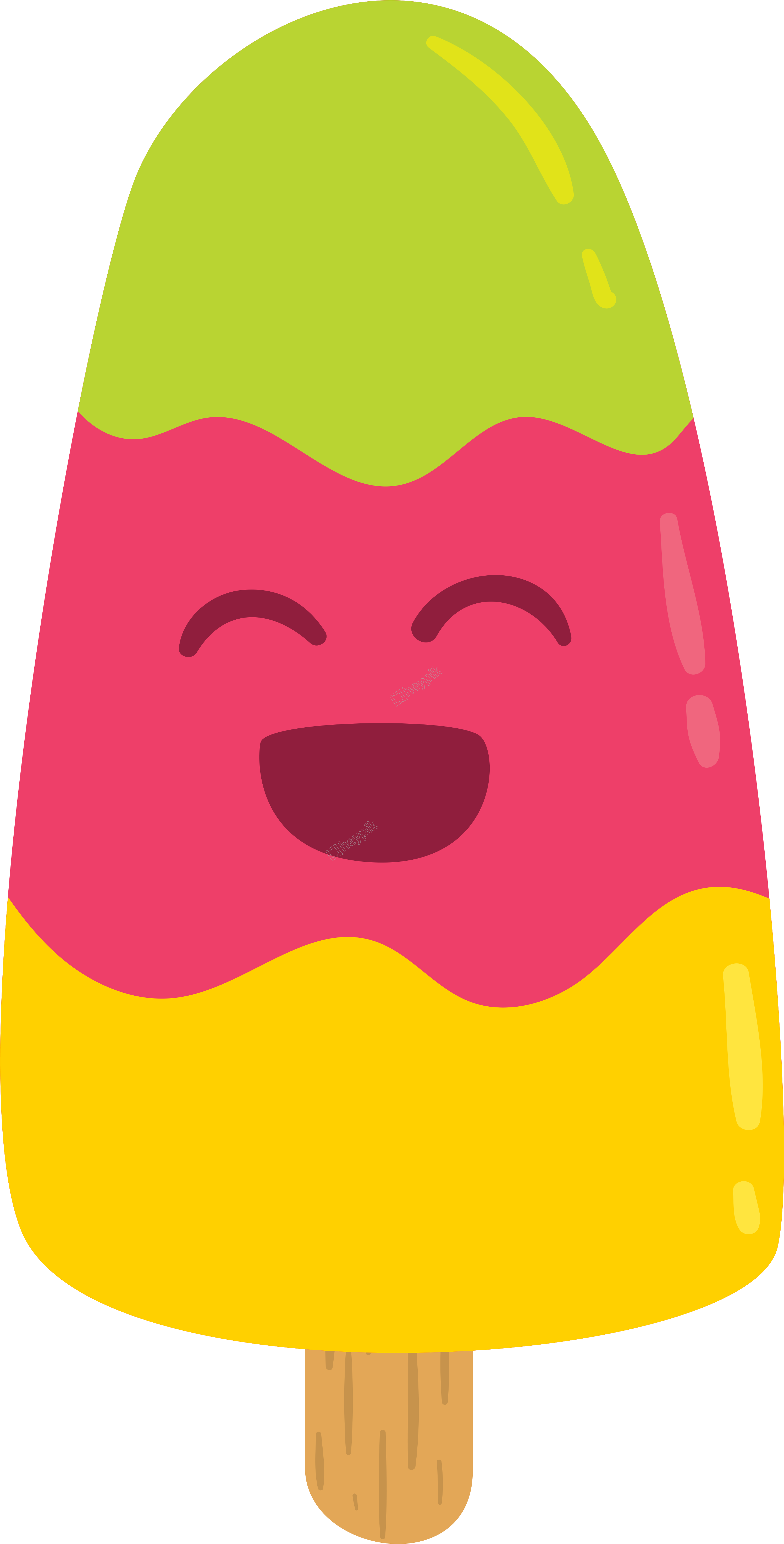 Painted Cartoon Multicolored Popsicles Free Download - รูป ไอ ติ ม การ์ตูน Clipart (5139x6852), Png Download