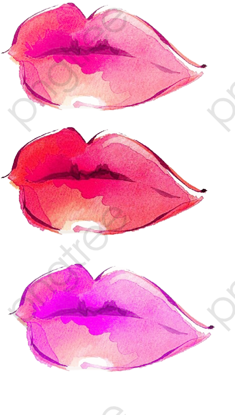 Lipstick Clipart Watercolor - Lips Watercolor Png Transparent Png (540x893), Png Download