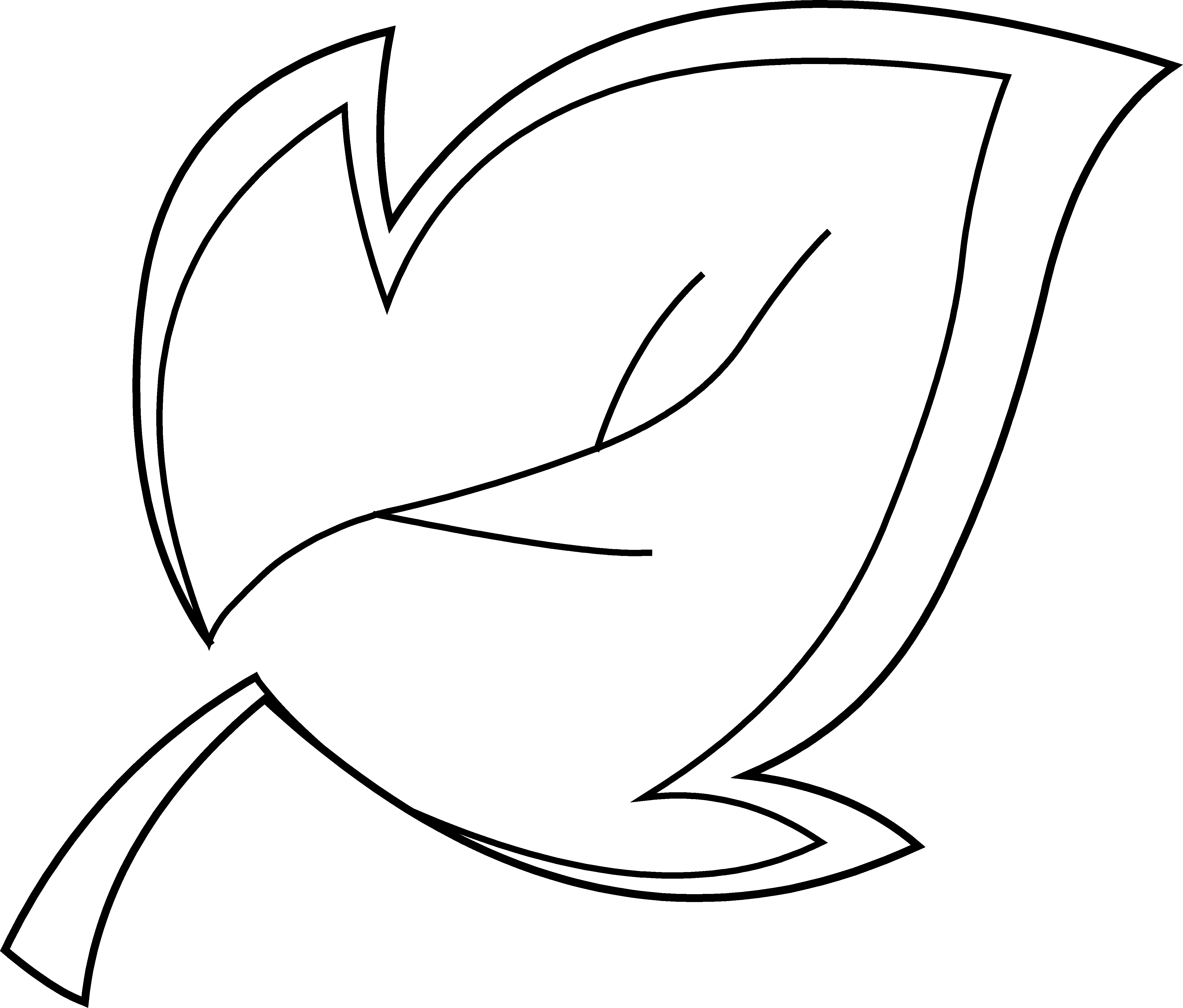 Tree Leaf Coloring Page - White Leaf Clipart - Png Download (4656x3967), Png Download