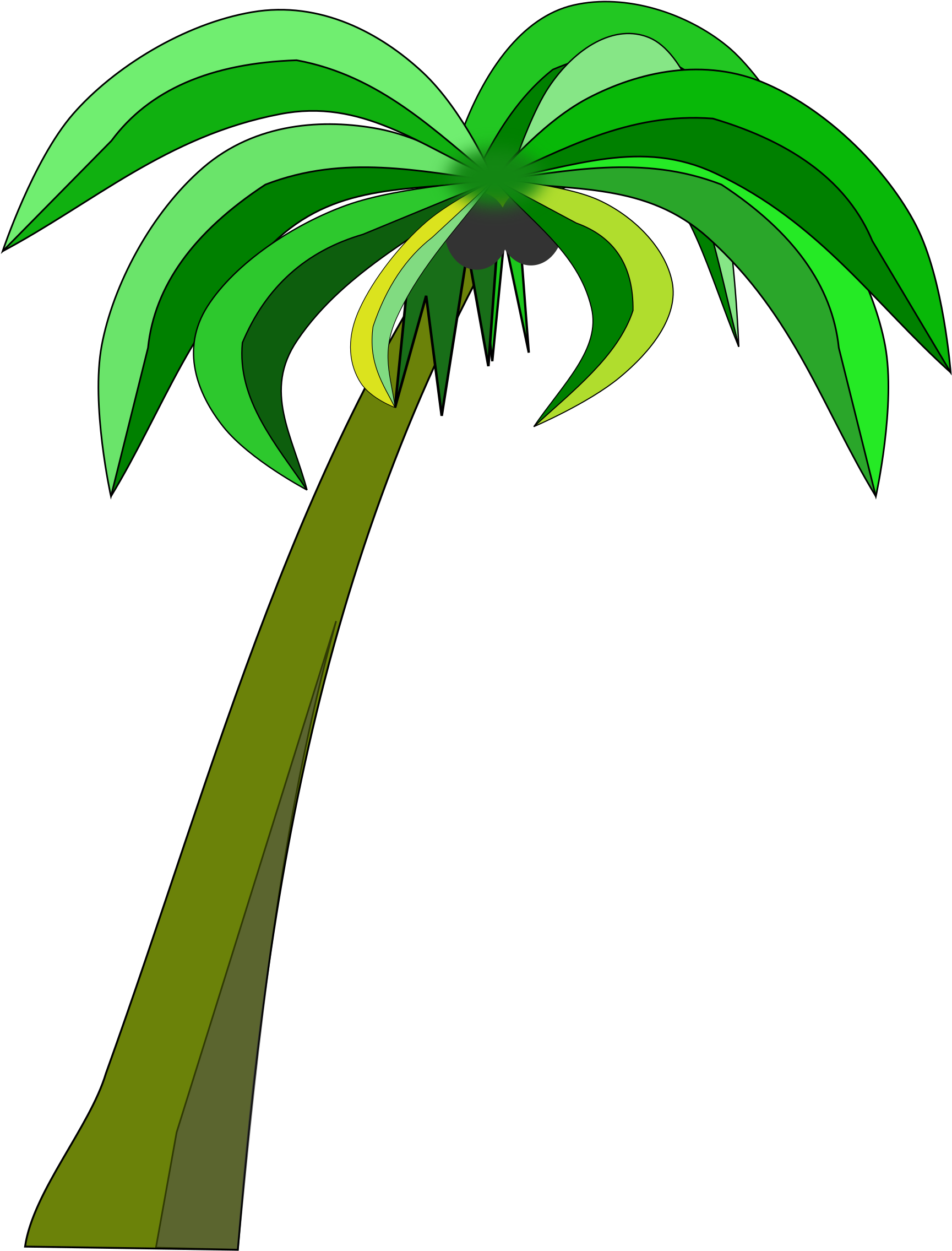 Palm Tree Clipart Palm Tress - Clip Art Coconut Palm - Png Download (1858x2400), Png Download