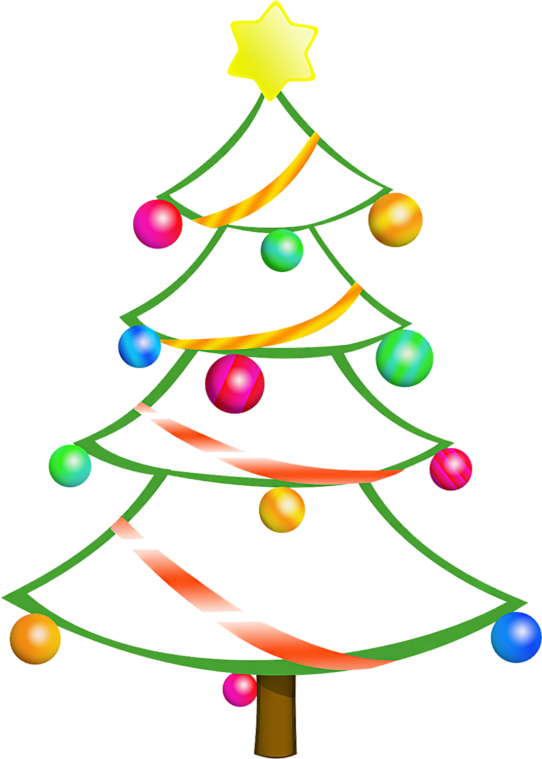 Modern Christmas Clip Art Free - Png Download (1068x1600), Png Download