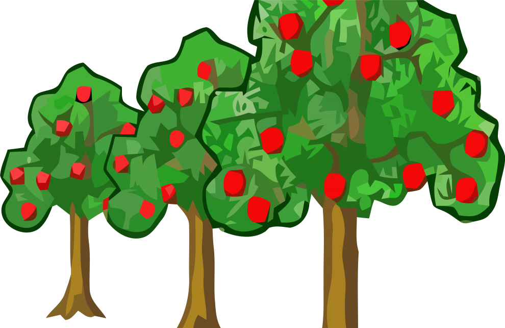 Transparent Green Apple Tree Clipart - Apple Trees Clipart - Png Download (990x642), Png Download