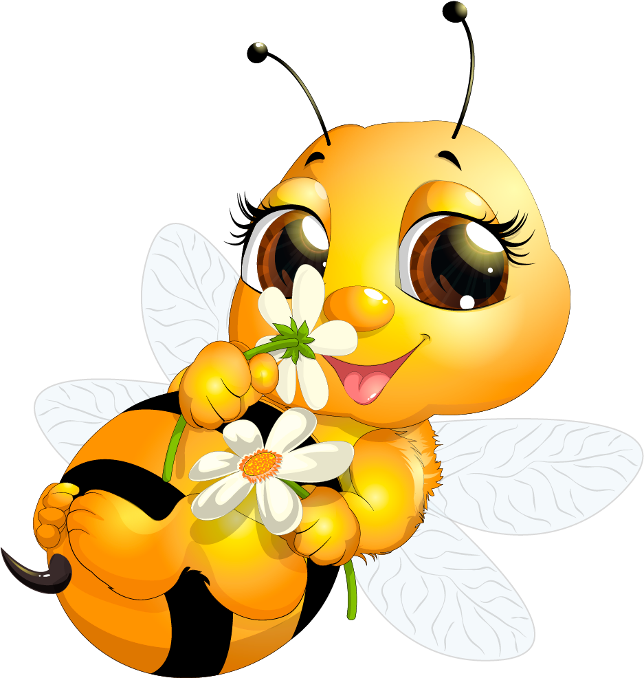 Queen Bee Clip Art - Cute Honey Bee Cartoon - Png Download (1236x1068), Png Download