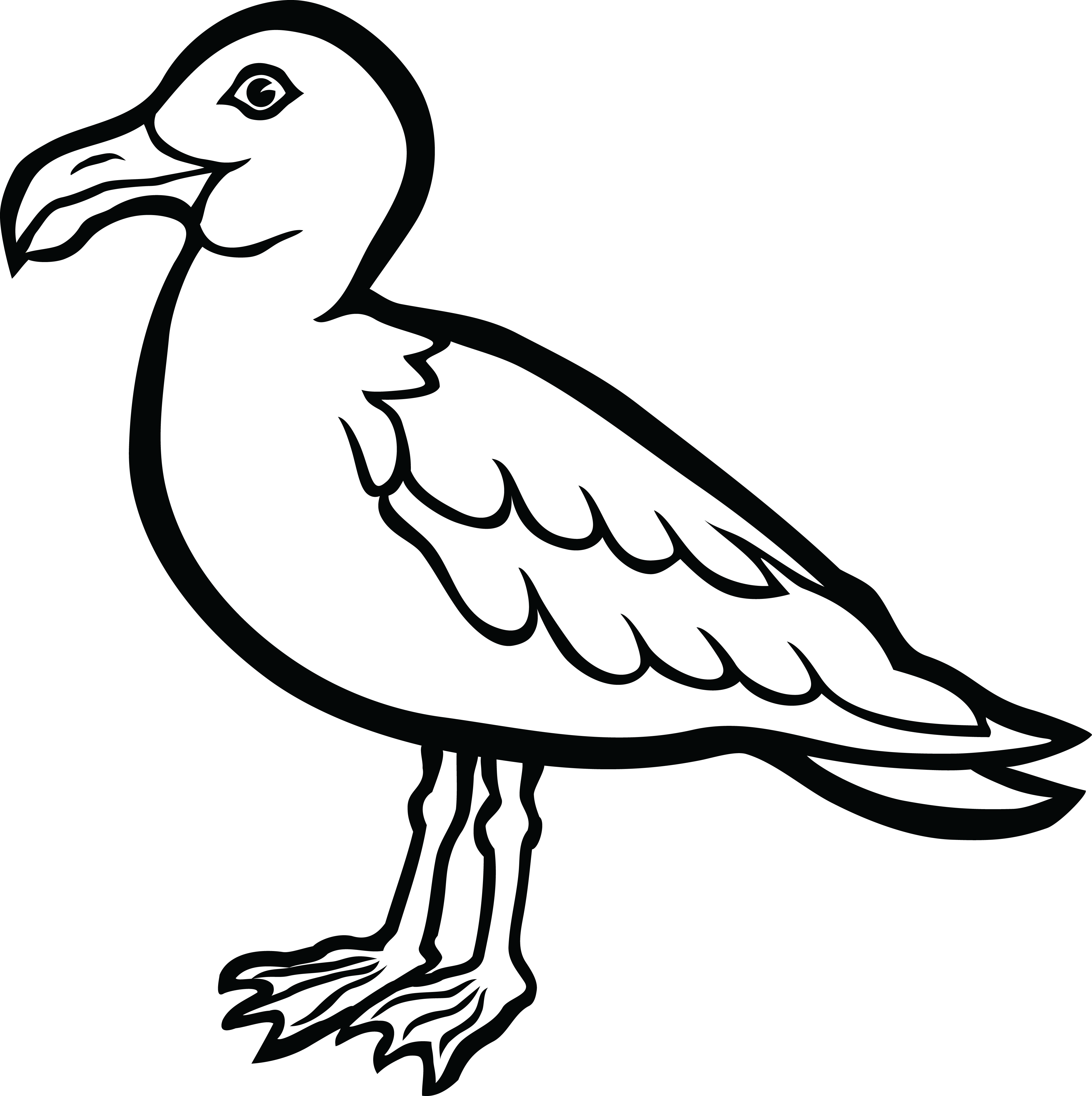 Clip Art Water Bird Clipart Clipground Lemonize - Seagull Clipart Black And White - Png Download (4000x4015), Png Download