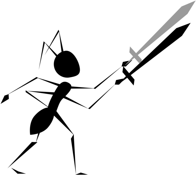 Angle,area,monochrome Photography - Ants Fighting Clipart - Png Download (750x750), Png Download