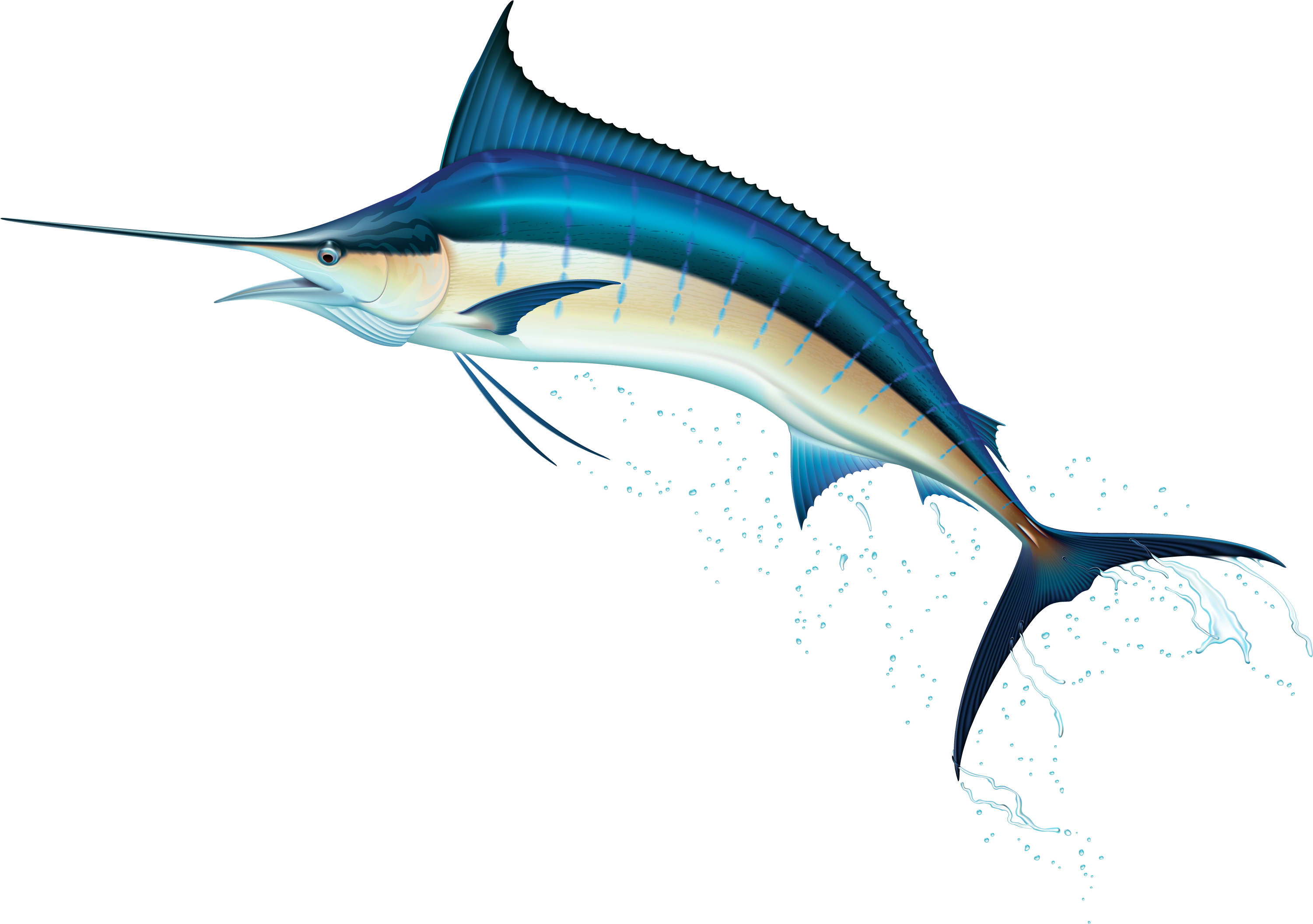 Sword Fish Clipart Clip Art Freeuse Swordfish Png Clip - Marlin Fish Png Transparent Png (3069x2152), Png Download