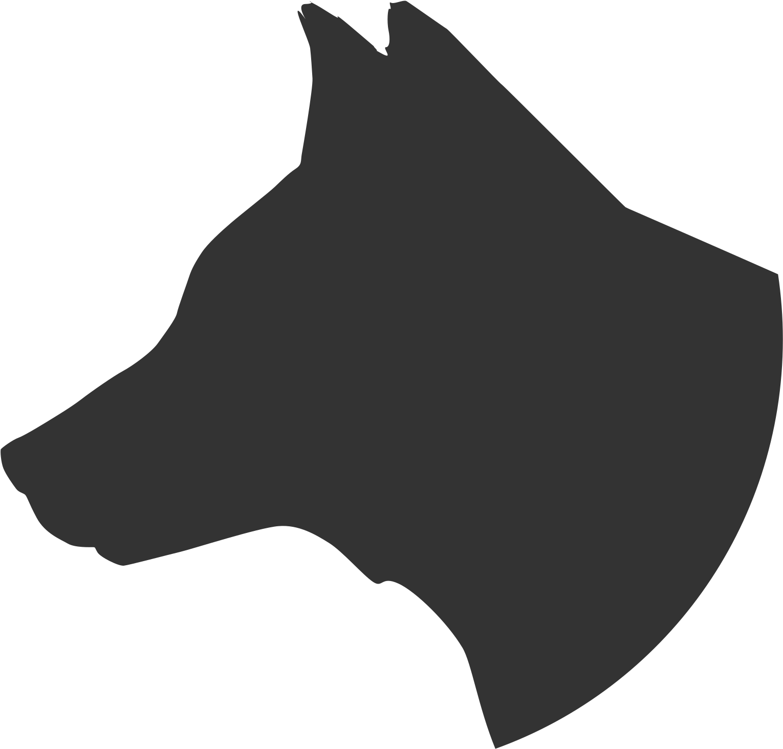 Free Wolf Head Silhouette Png, Download Free Clip Art, - Dog Face Side Silhouette Transparent Png (800x765), Png Download