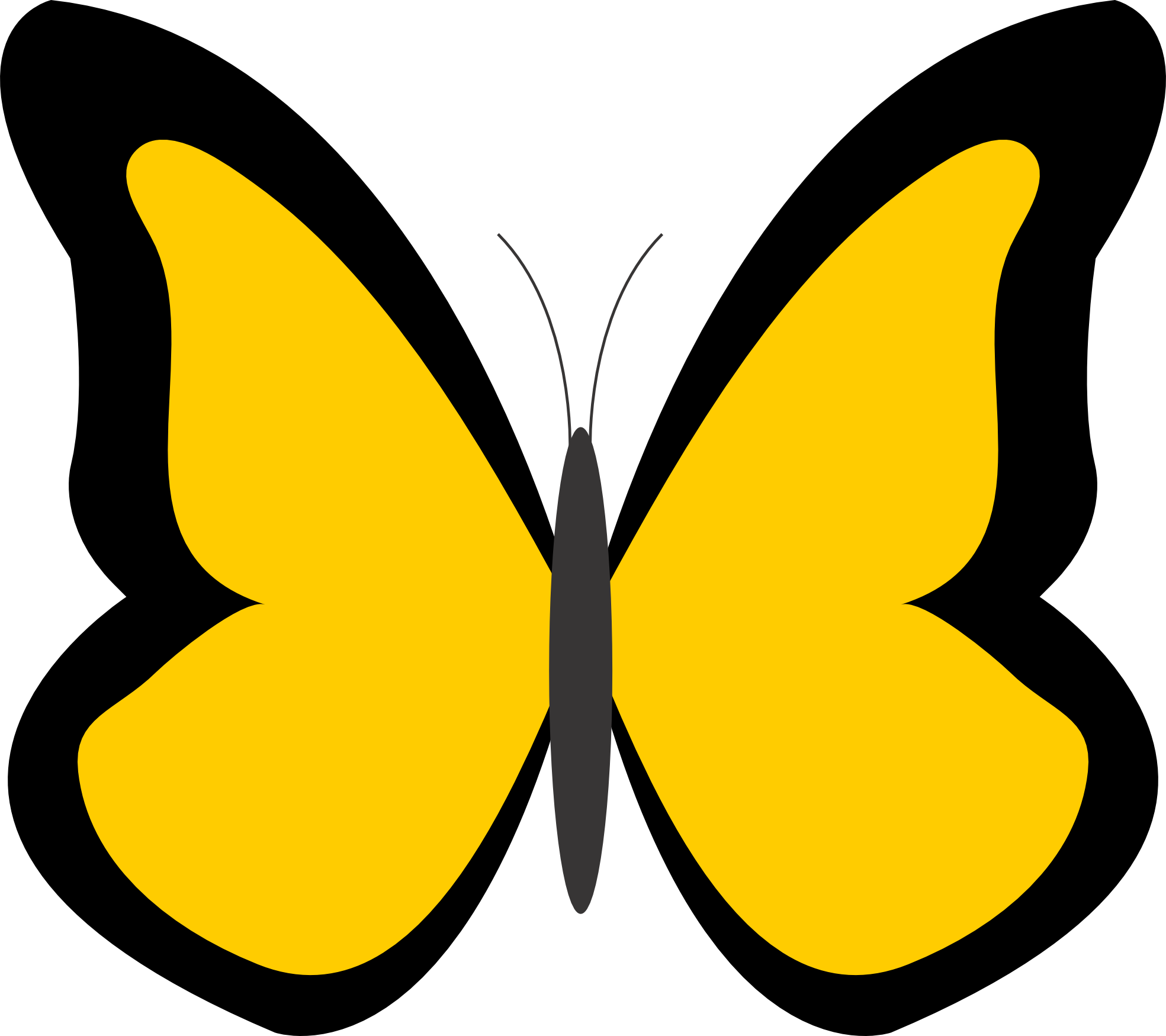 Free Flowers And Butterflies Clipart, Download Free - Yellow Butterfly Clipart Png Transparent Png (1969x1750), Png Download