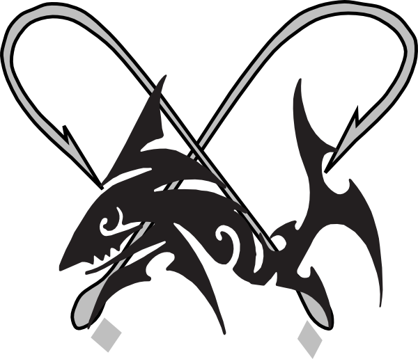 Free Fish Silhouette Clip Art At Getdrawings - Fishing Hook Vector - Png Download (600x516), Png Download
