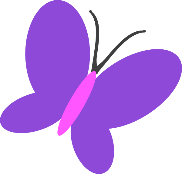 Free Purple Butterfly Cliparts, Download Free Clip - Pink And Purple Butterfly Clipart - Png Download (600x571), Png Download