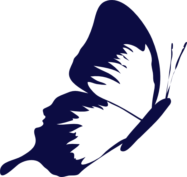 Transparent Butterfly Clipart Black And White Outline - Transparent Background Butterfly Clipart Pink - Png Download (600x568), Png Download