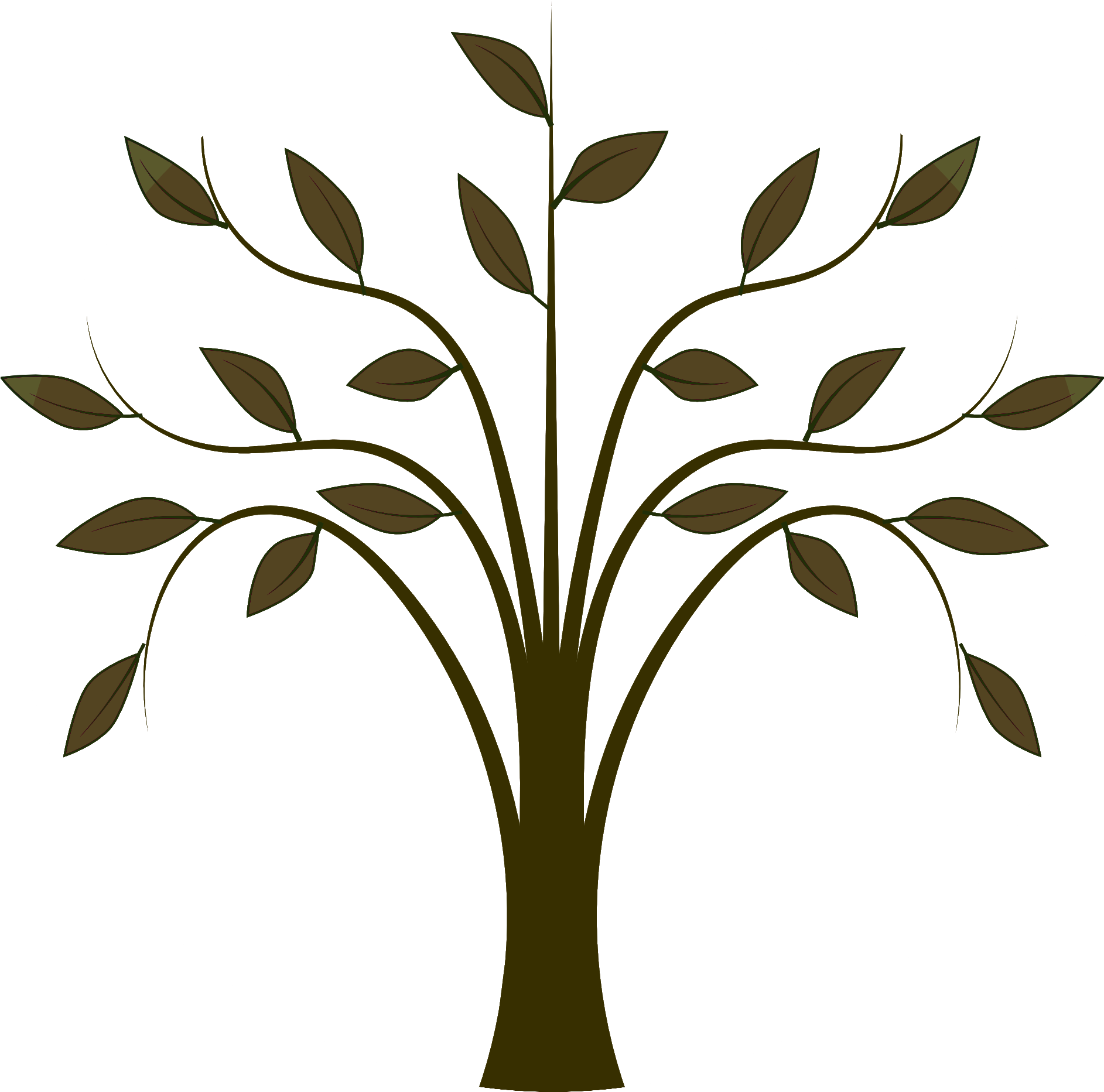 Clipart Trees Animation, Clipart Trees Animation Transparent - Tree With Leaf Drawing - Png Download (1884x1920), Png Download