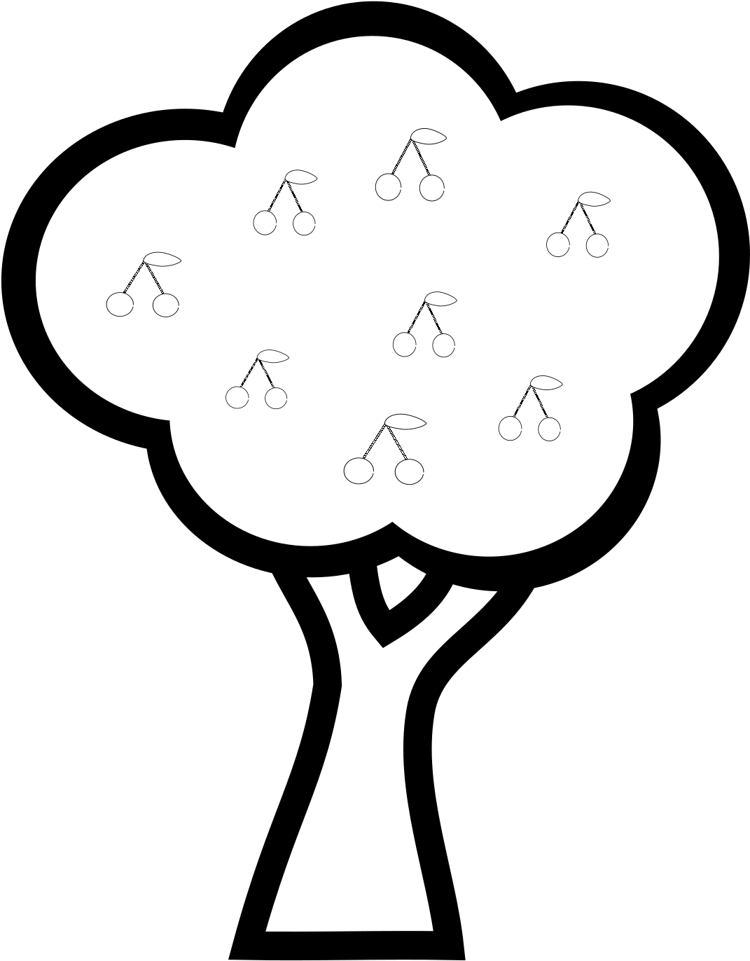 Download Simple Tree Outline Png & Free Simple Tree Outline - Easy Tree