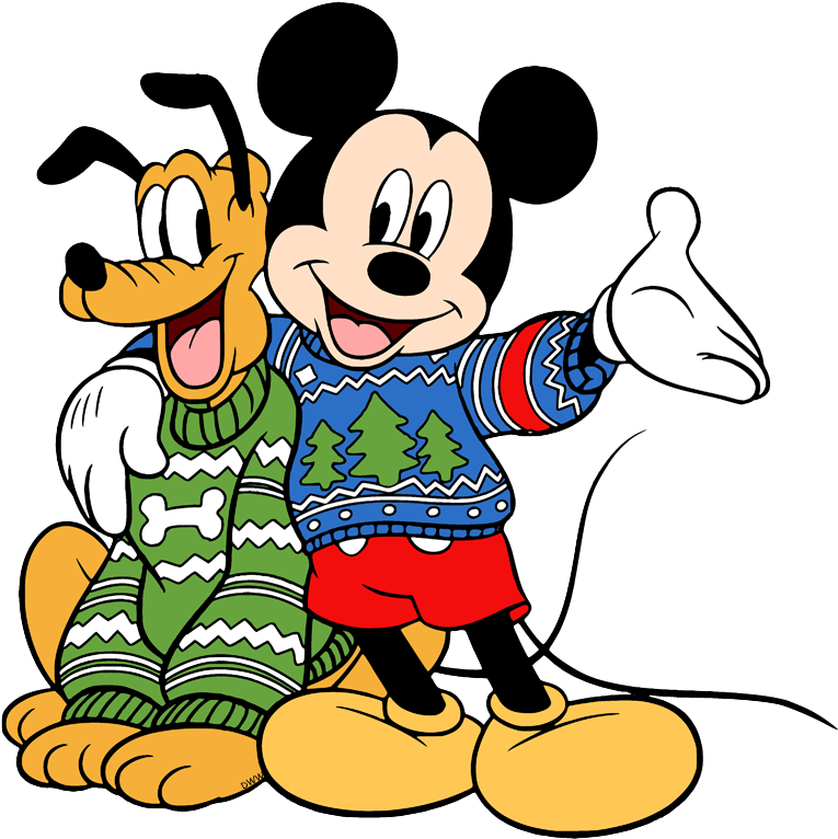 Mickey Mouse Wearing A Sweater Clipart (770x772), Png Download