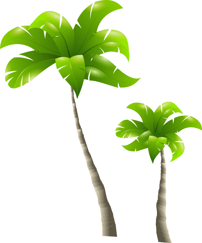 Tropical Palm Trees Clipart Free Clip Art Image Image - Tall And Short Clipart - Png Download (663x800), Png Download