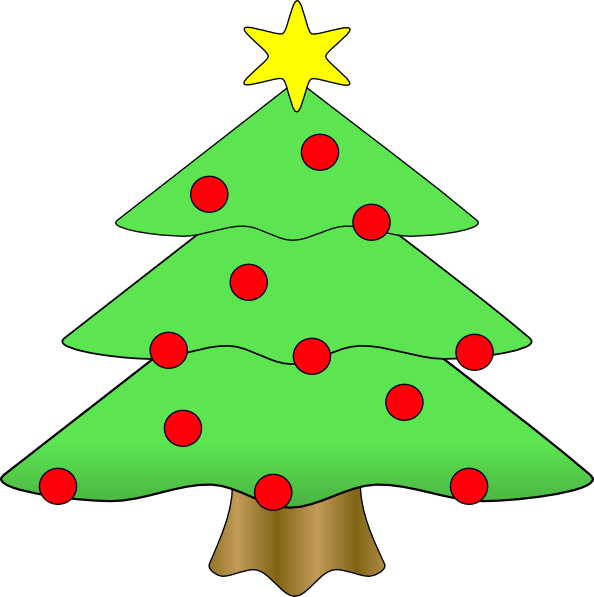 Christmas Tree Clipart Outline - Christmas Tree Clipart Library - Png Download (594x597), Png Download