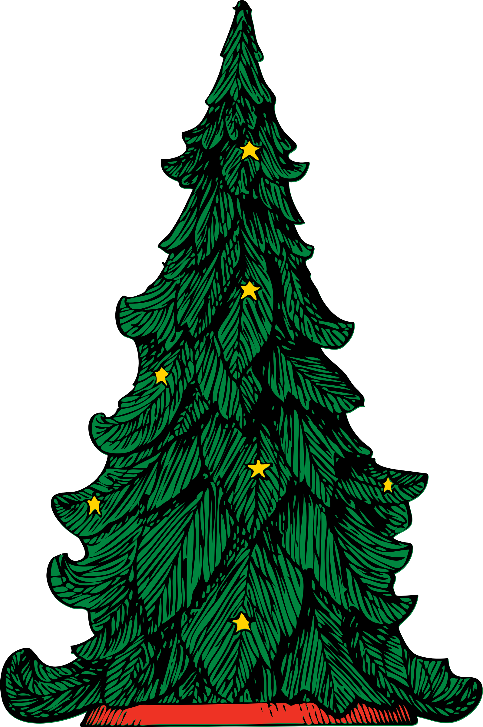 Transparent Christmas Stars Clipart - Christmas Tree Clip Art - Png Download (1595x2400), Png Download