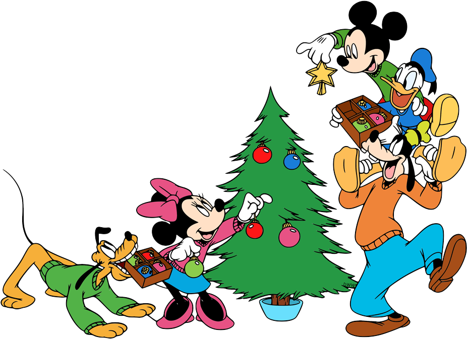 Mickey And Friends Christmas Clipart (933x677), Png Download