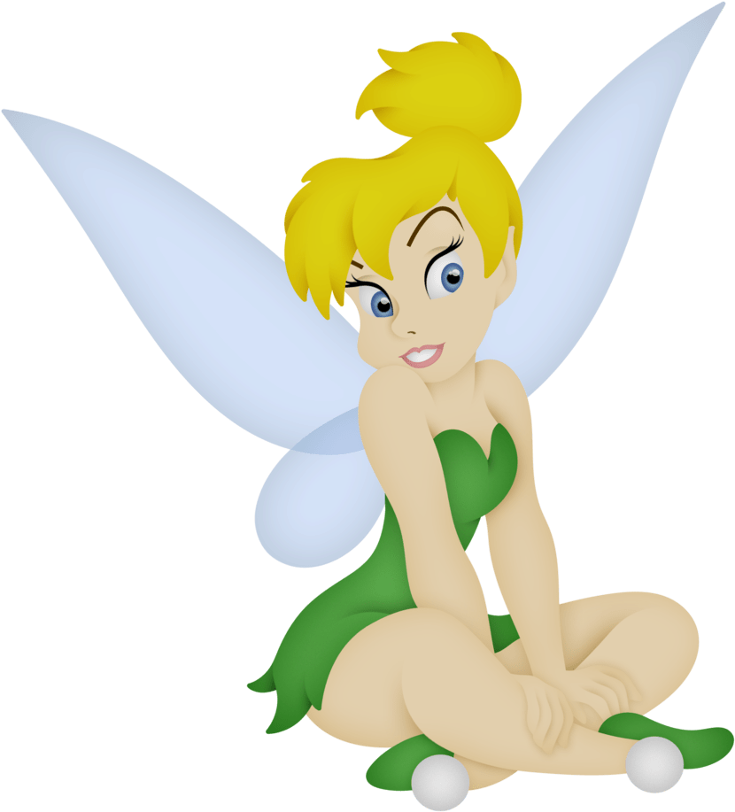 Tinkerbell Sitting Transparent Background Clipart (900x1092), Png Download