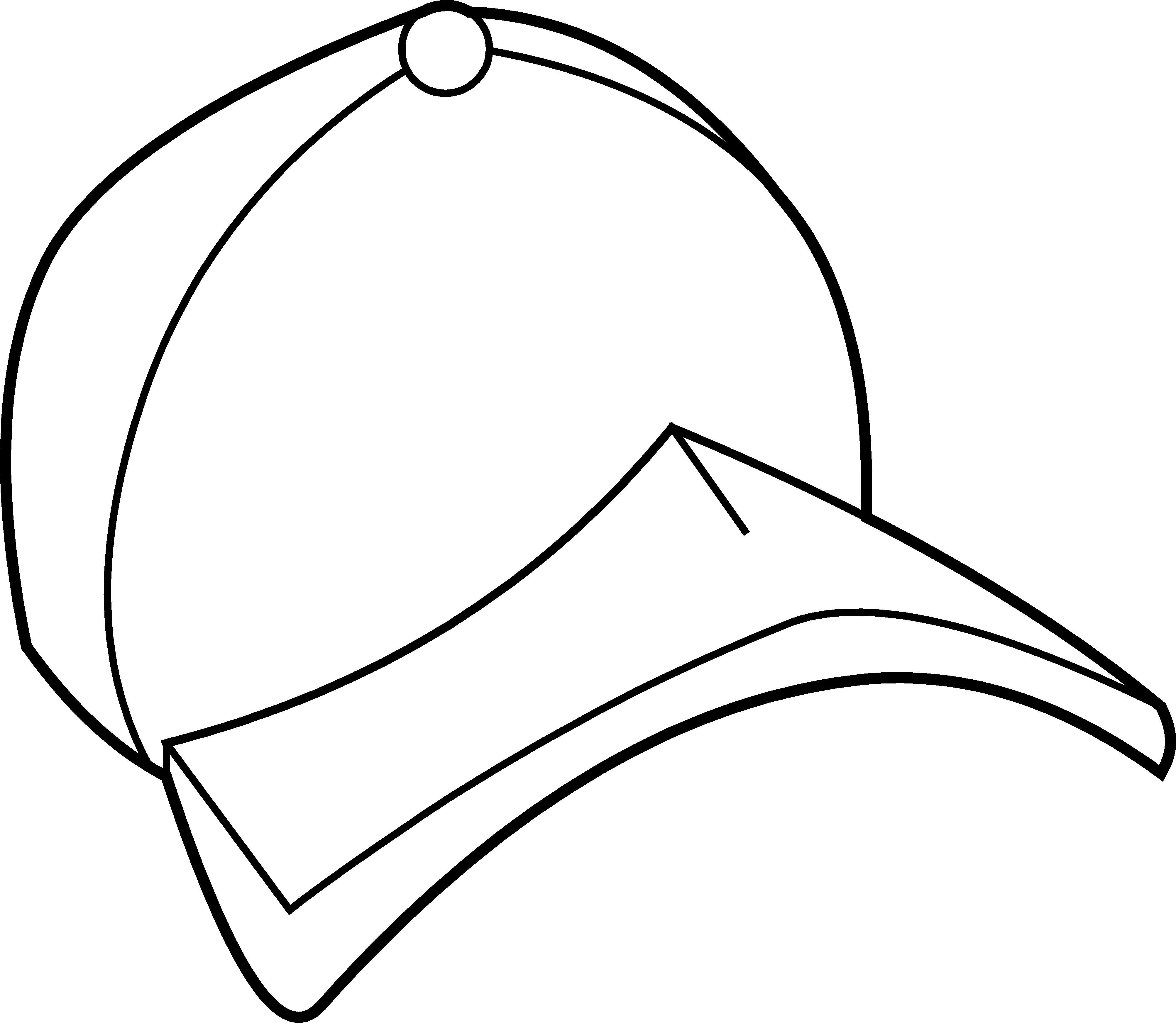 Baseball Hat Baseball Cap Coloring Page Free Clip Art - Baseball Cap - Png Download (4009x3489), Png Download