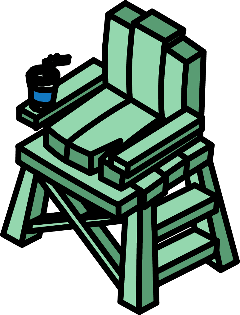 Lifeguard Chair - Club Penguin Lifeguard Chair Clipart (774x1015), Png Download