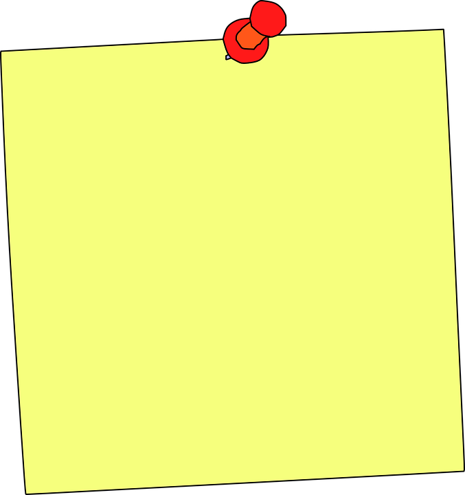 Download Paper With Pin Clip Art Clipart Paper Post-it - Clip Art Pin Board - Png Download (564x599), Png Download