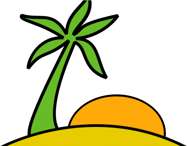 Sun Clipart Clipart Beach - Desert Island Clip Art - Png Download (640x480), Png Download
