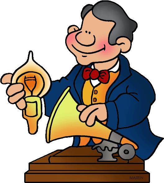 United States Clip Art By Phillip Martin, Famous People - Thomas Alfa Edison Gif - Png Download (561x648), Png Download