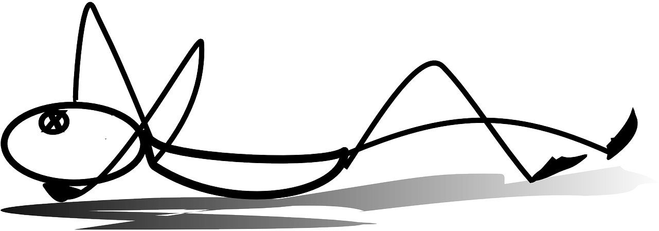 Stick Figure Download Line Art - Stickman Sleeping Clipart (983x340), Png Download