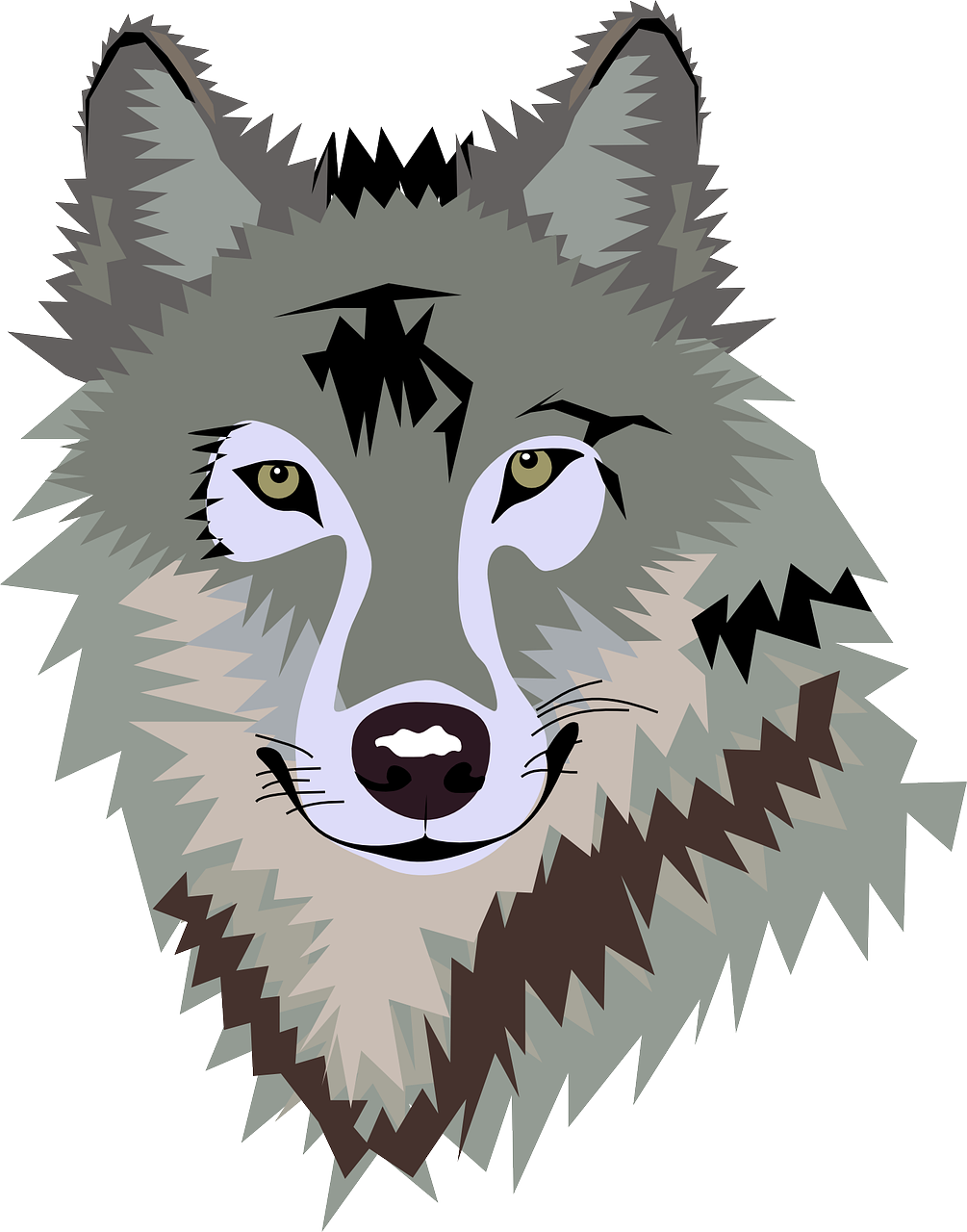 Happy Wolf Cliparts - Gray Wolf Clipart - Png Download (628x800), Png Download