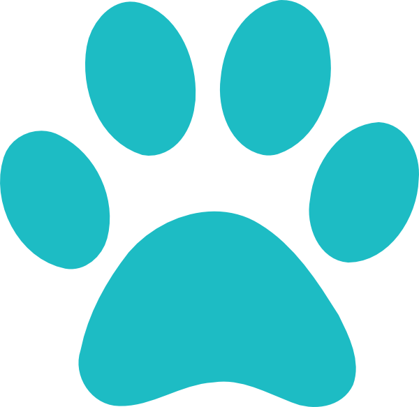 Teal Paw Print Clip Art - Png Download (600x583), Png Download