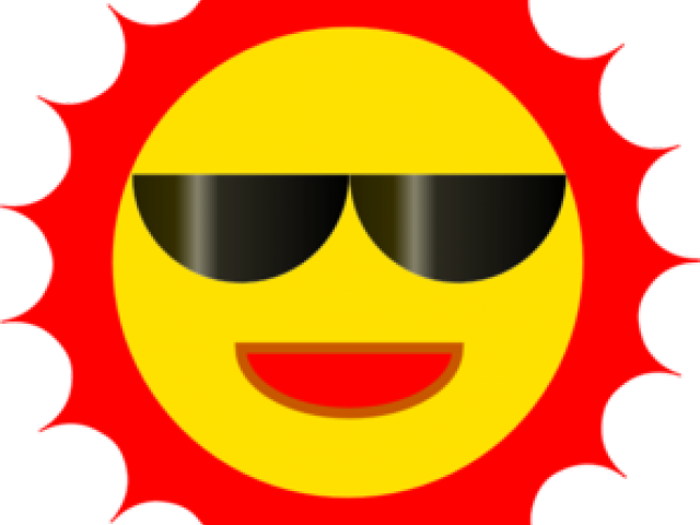 Sun Clipart Clipart Sunglasses - 뜨거운 햇살 - Png Download (640x480), Png Download